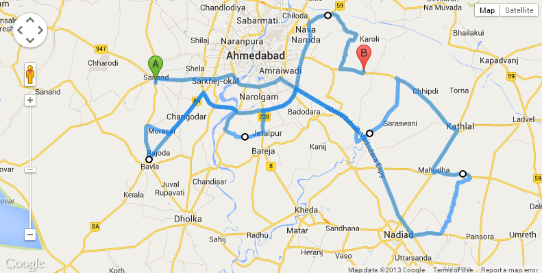 google map of the region